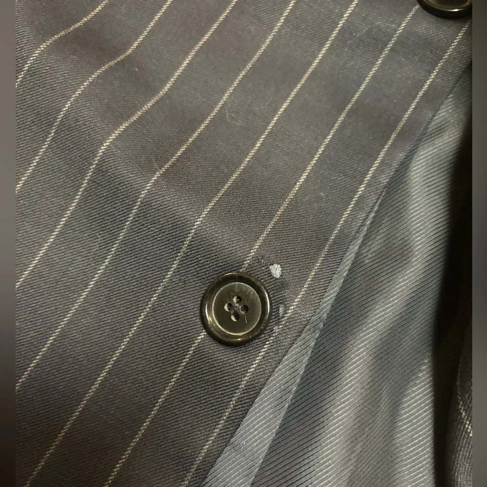 Wool Blazer 2 Button‎ Dark Blue Striped Sz 50R San Tropez Uomo Super 140